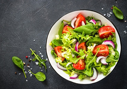 Close-up of bowl filled with salad