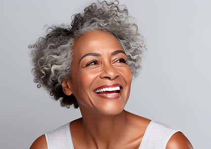 Portrait of senior woman with beautiful teeth