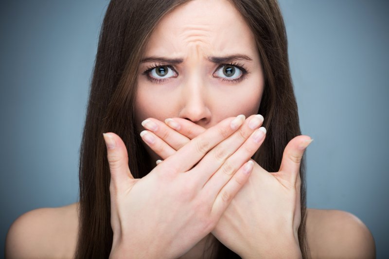 Embarrassed woman