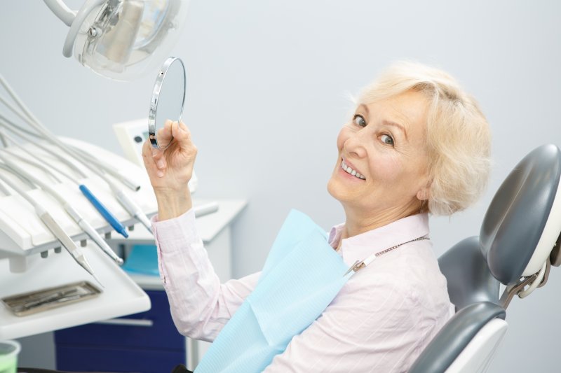 Elderly woman at the dentist