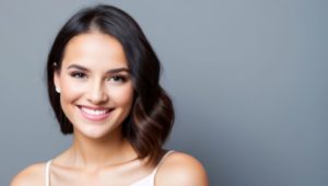 Portrait of smiling young woman with beautiful teeth